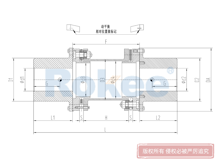 RLQA無(wú)法蘭快裝金屬膜片聯(lián)軸器